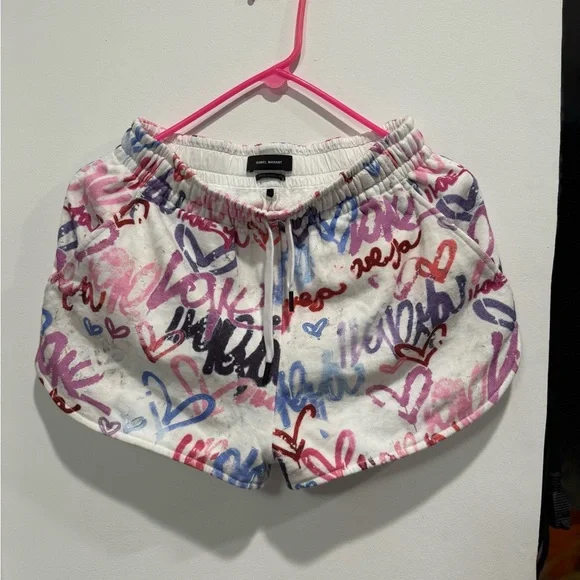 Isabel Marant White and Pink Athletic Shorts - Picture 1 of 8